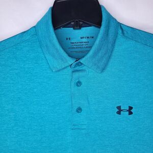 Under Armour Polo Shirt Mens Medium Teal Playoff Loose Performance
